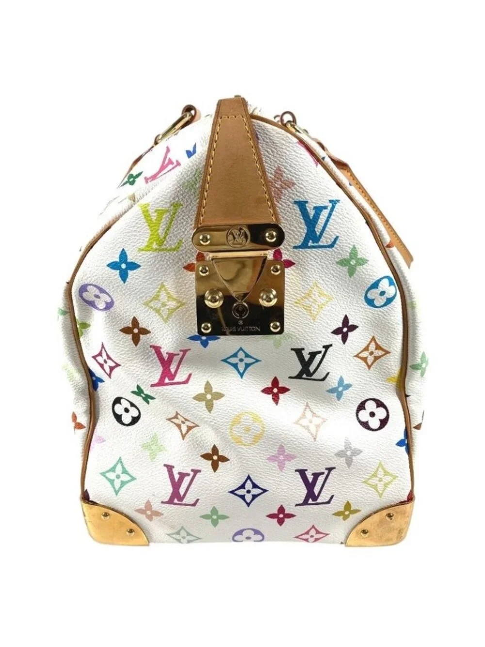 Louis Vuitton Boston Bag Keepall 45 Monogram Multicolor Canvas Blanc White - Picture 3 of 9